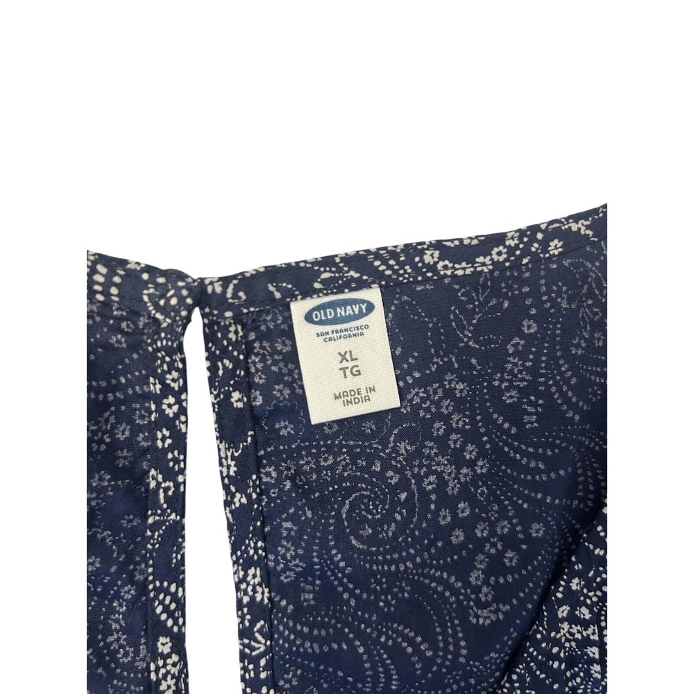 Old Navy Blue with White Paisley Print Dress Size XL - Picture 4 of 4